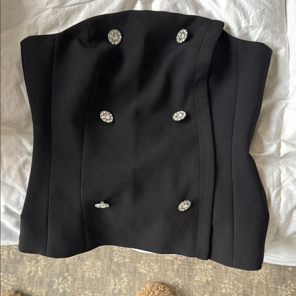 L’agence Black Strapless Top